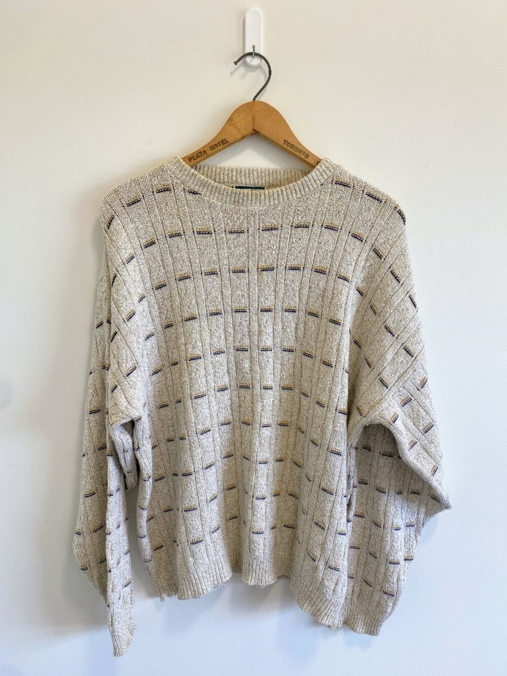 Vintage Crew Neck Sweater / 90s / 100% Cotton / Made in USA